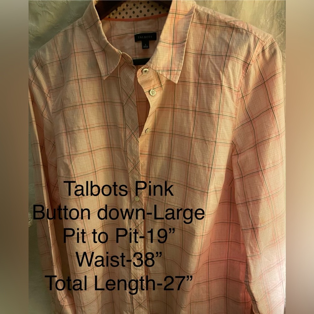 Talbots Pink Plaid Women's Button-Down Shirt